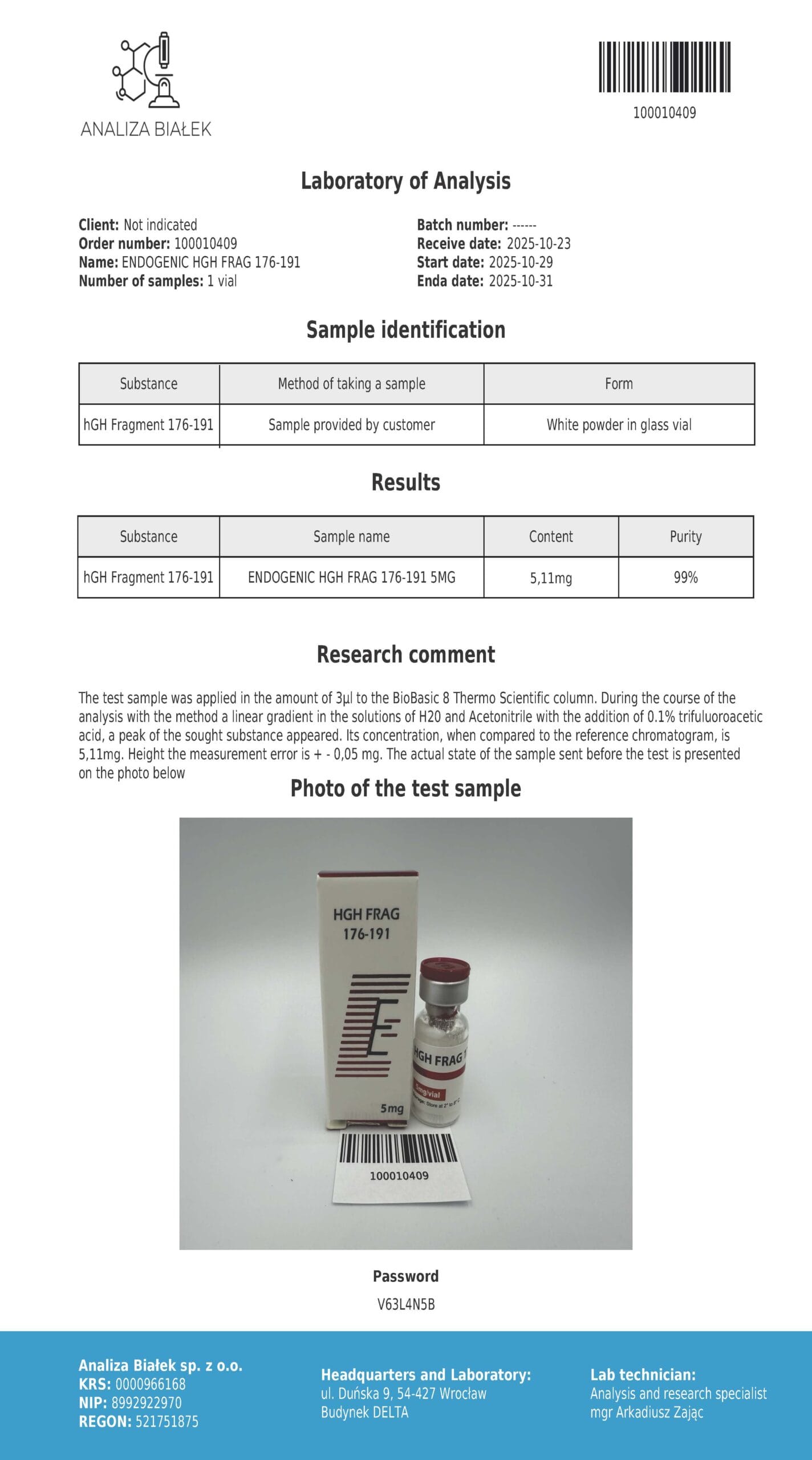 HGH Fragment 176-191 5mg - obrazek 2